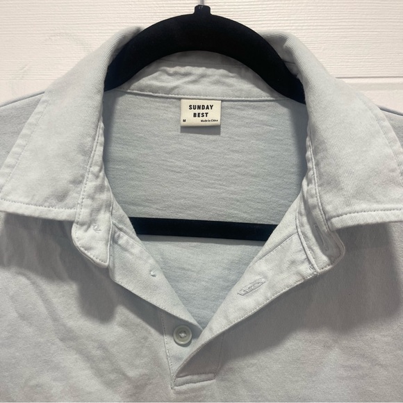 ARITZIA BLUE CROPPED POLO SHIRT - Picture 3 of 3